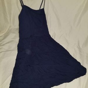 Navy blue lace up back summer dress size M